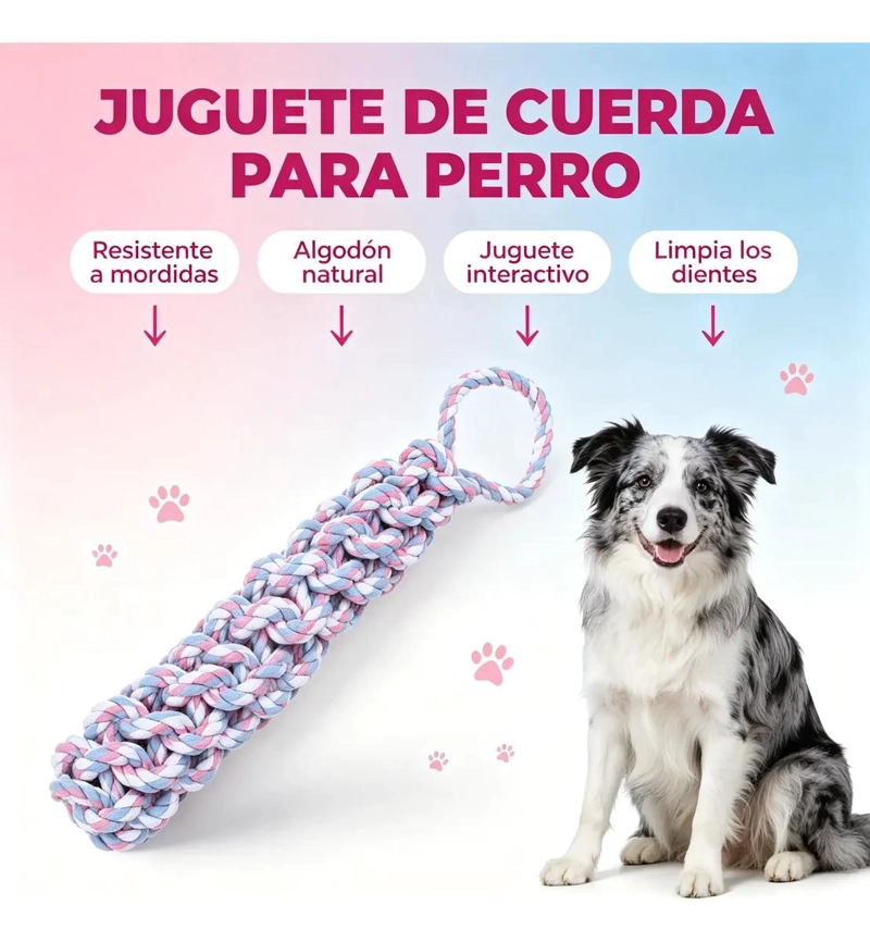 JUGUETE DE CUERDA GRANDE PARA PERROS DE 54CM RESISTENTE Y DIVERTIDO - 3