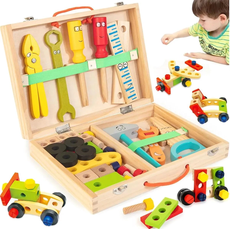 SET DE HERRAMIENTAS DE MADERA MONTESSORI PARA NIÑOS - 1