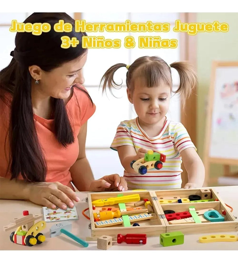 SET DE HERRAMIENTAS DE MADERA MONTESSORI PARA NIÑOS - 6
