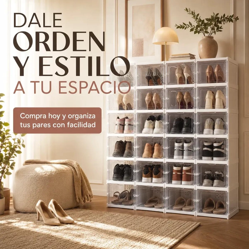 ORGANIZADOR PLEGABLE DE ZAPATOS APILABLE CON 6 NIVELES - 10