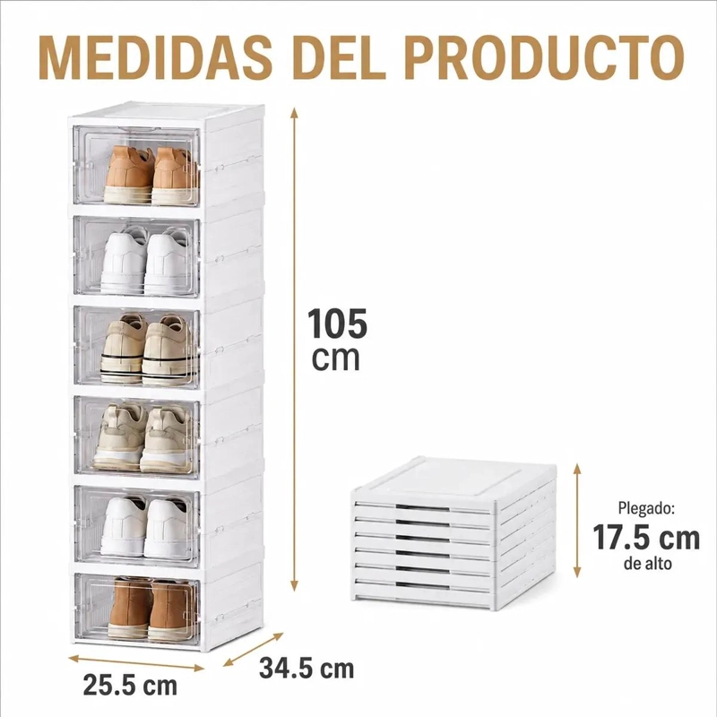 ORGANIZADOR PLEGABLE DE ZAPATOS APILABLE CON 6 NIVELES - 7