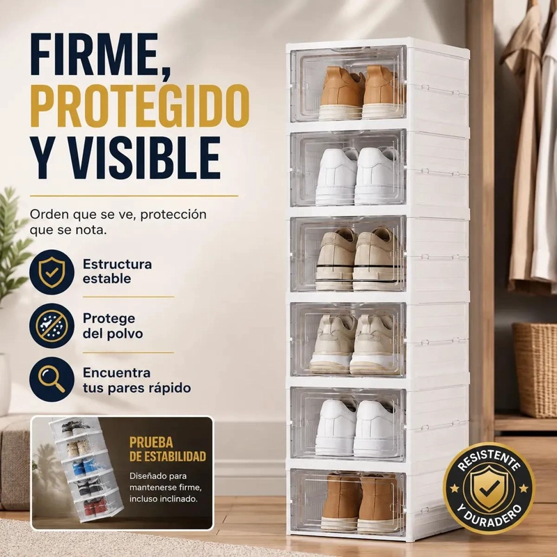 ORGANIZADOR PLEGABLE DE ZAPATOS APILABLE CON 6 NIVELES - 9