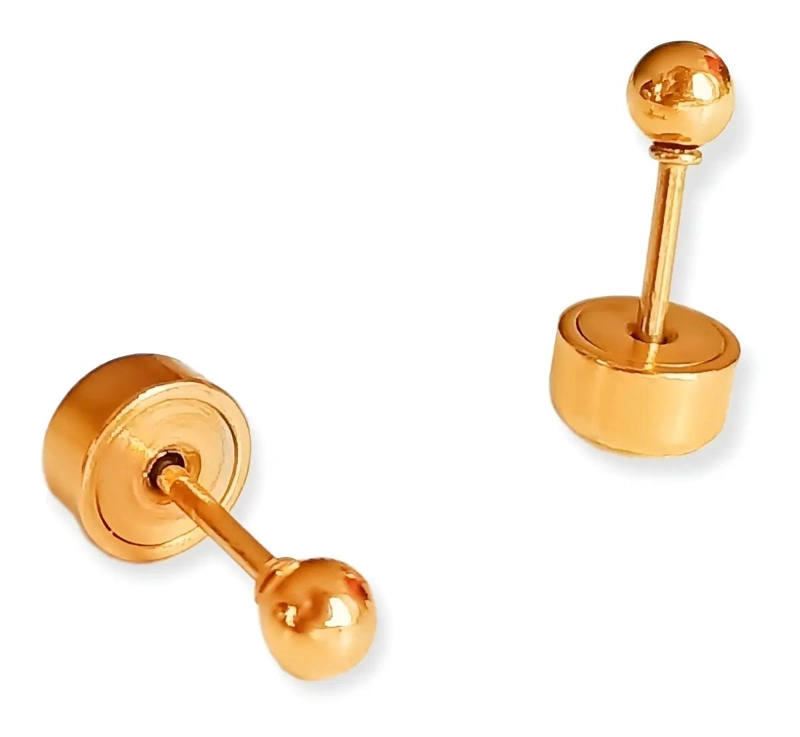 AROS PENDIENTES ABRIDOR BEBE  3MM HIPOALERGE NICOS EN ORO 18K - 1