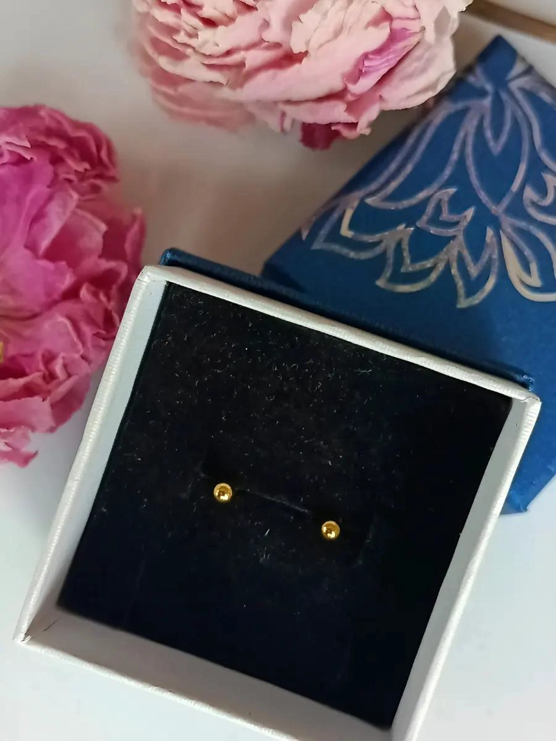 AROS PENDIENTES ABRIDOR BEBE  3MM HIPOALERGE NICOS EN ORO 18K - 2