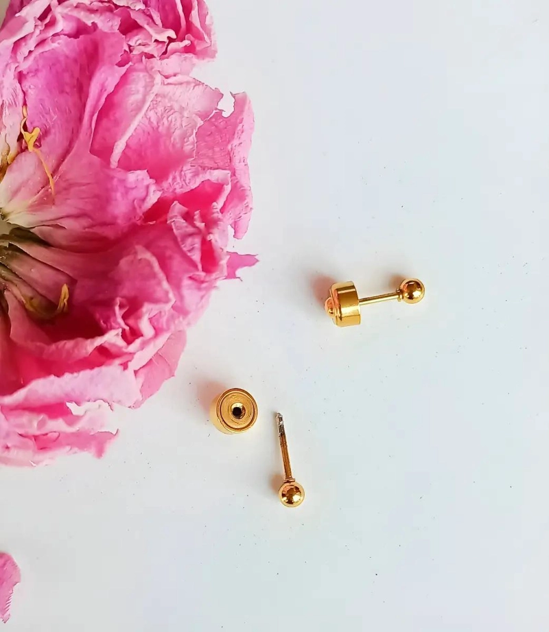 AROS PENDIENTES ABRIDOR BEBE  3MM HIPOALERGE NICOS EN ORO 18K - 4