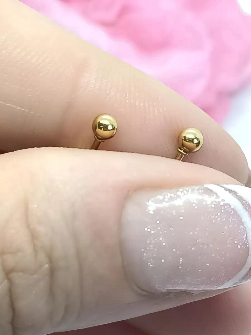 AROS PENDIENTES ABRIDOR BEBE  3MM HIPOALERGE NICOS EN ORO 18K - 5
