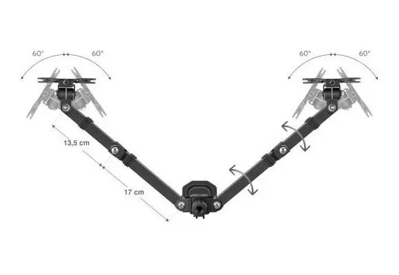 SOPORTE DOBLE PARA MONITOR ARTICULADO DE 12 A 27 PULGADAS - 6