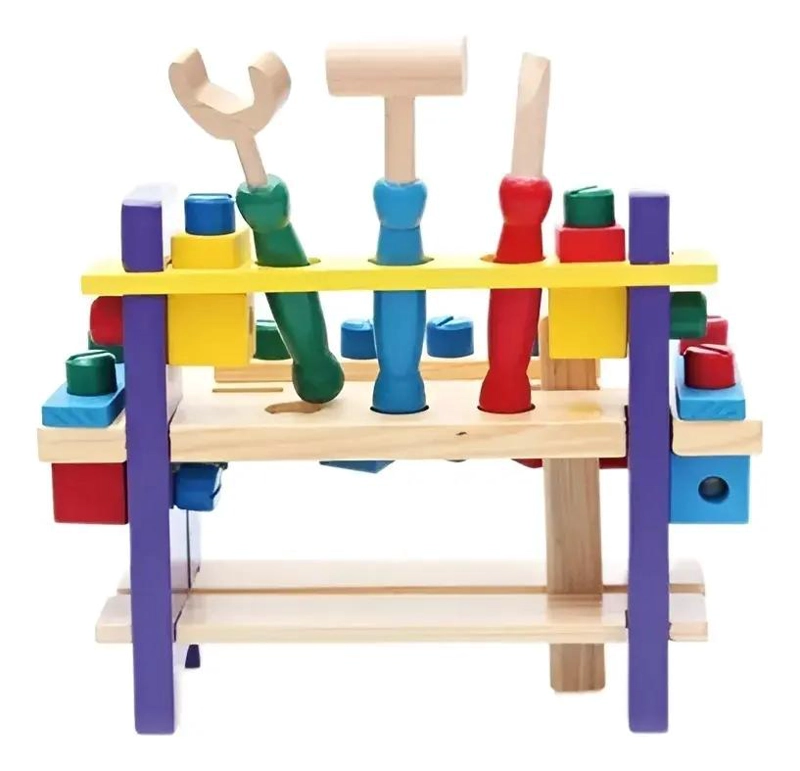JUGUETE DIDACTICO DE MADERA PARA NIÑOS CON HERRAMIENTAS - 2