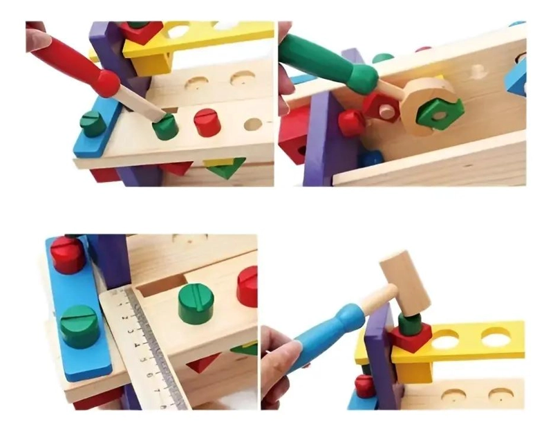 JUGUETE DIDACTICO DE MADERA PARA NIÑOS CON HERRAMIENTAS - 3