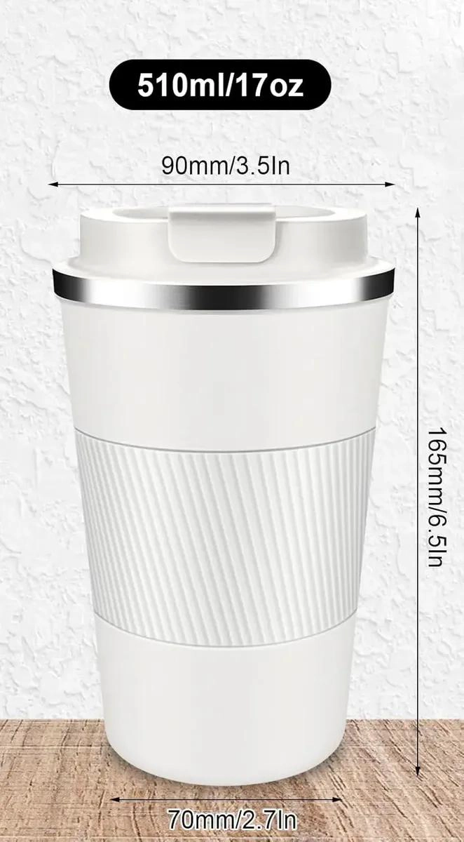 TAZA TE RMICA DE ACERO INOXIDABLE 510ML CON TAPA SEGURA - 7