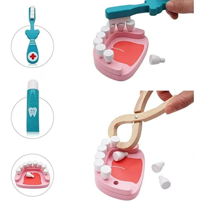 JUEGO DE JUGUETES DE MADERA PARA PROFESIONALES DE LA SALUD 24 PZAS - 4