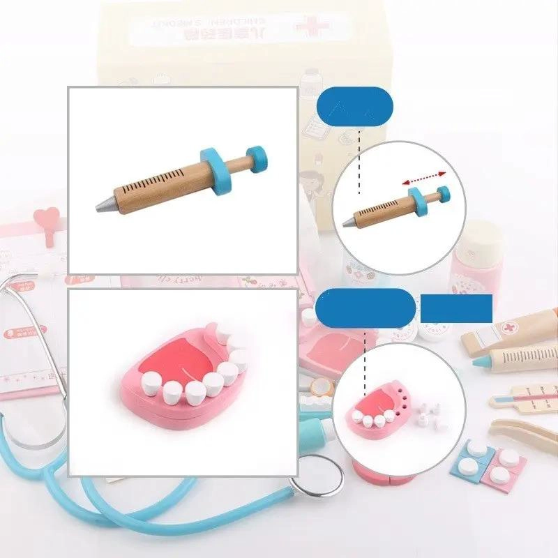 JUEGO DE JUGUETES DE MADERA PARA PROFESIONALES DE LA SALUD 24 PZAS - 9