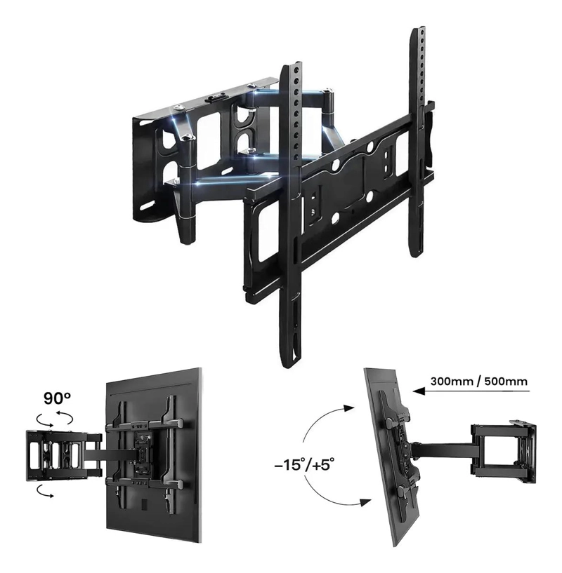 SOPORTE DE TV BRAZO DOBLE 180 GRADOS PARA PANTALLAS DE 45 A 80 PULGADAS - 2