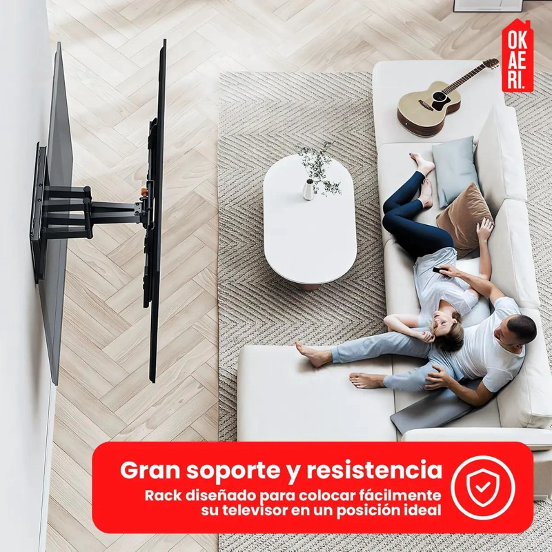 SOPORTE DE TV BRAZO DOBLE 180 GRADOS PARA PANTALLAS DE 45 A 80 PULGADAS - 6