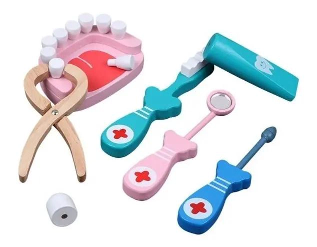 JUEGO DE MADERA PARA NIÑOS DE DOCTOR Y DENTISTA - 9