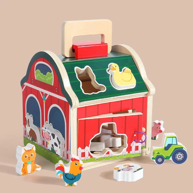 JUGUETE DIDACTICO DE MADERA GRANJA CON ANIMALES PARA NIÑOS - 3