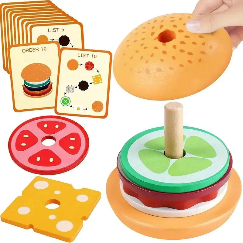 JUGUETE APILABLE DE MADERA PARA DESARROLLO INFANTIL - 1