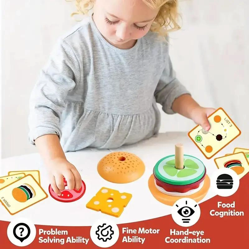 JUGUETE APILABLE DE MADERA PARA DESARROLLO INFANTIL - 2