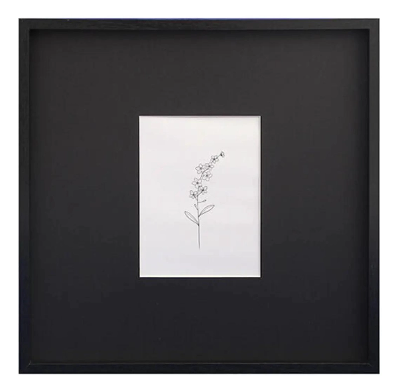 PORTARRETRATO DE MADERA NEGRO CON PASPARTU PARA FOTOS 13X18 CM - 1