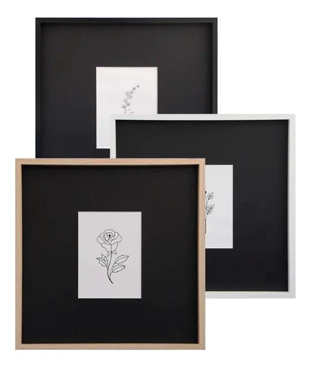 PORTARRETRATO DE MADERA NEGRO CON PASPARTU PARA FOTOS 13X18 CM - 3