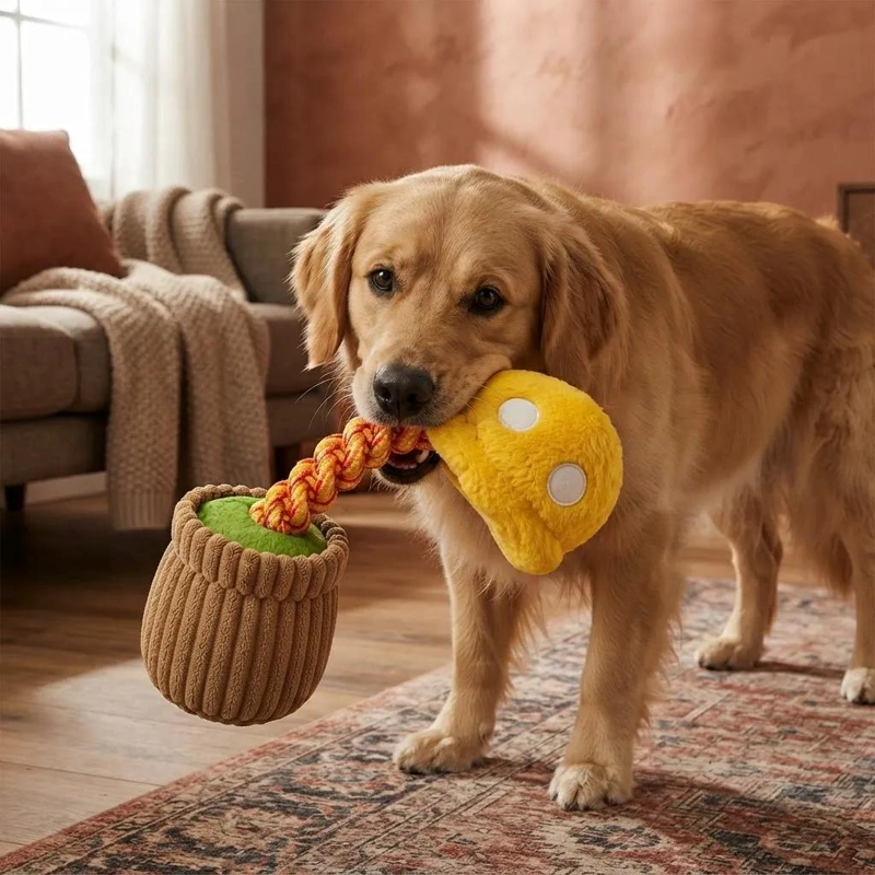 JUGUETE DE PELUCHE PARA PERROS CON CUERDA RESISTENTE 35 CM - 4