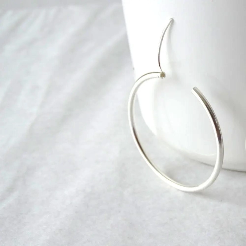 AROS DE PLATA 925 ARGOLLAS DE 35 MM PARA USO DIARIO - 4