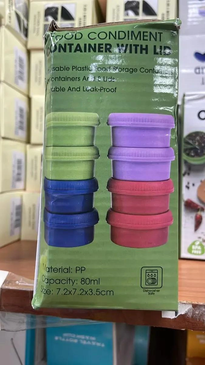 SET DE 8 MINI SALSEROS DE PLASTICO PARA SALSAS Y ADEREZOS - 4