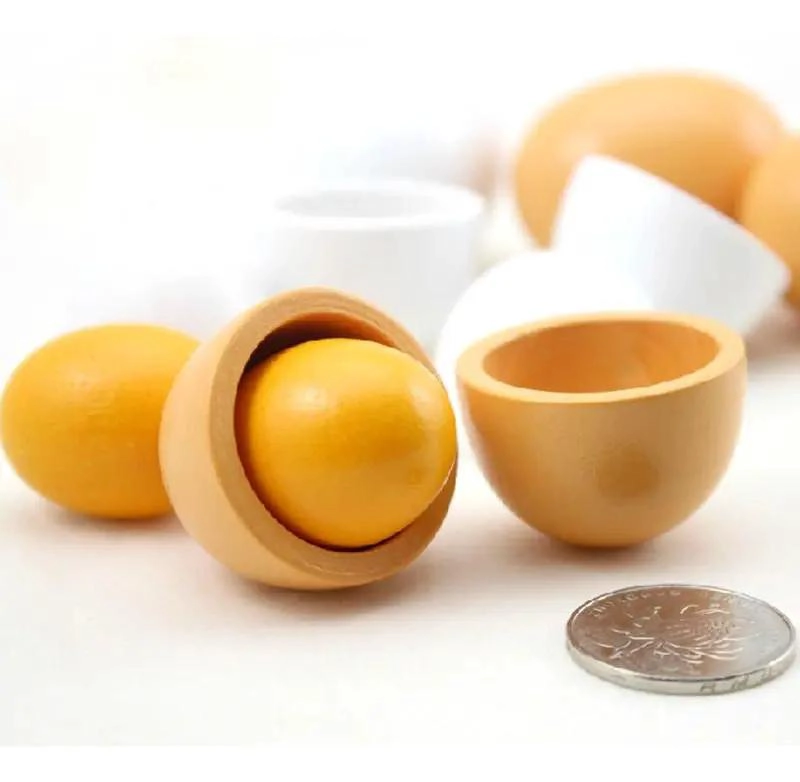 HUEVOS DE MADERA DIDACTICOS PARA NIÑOS, SET DE 6 PIEZAS - 6