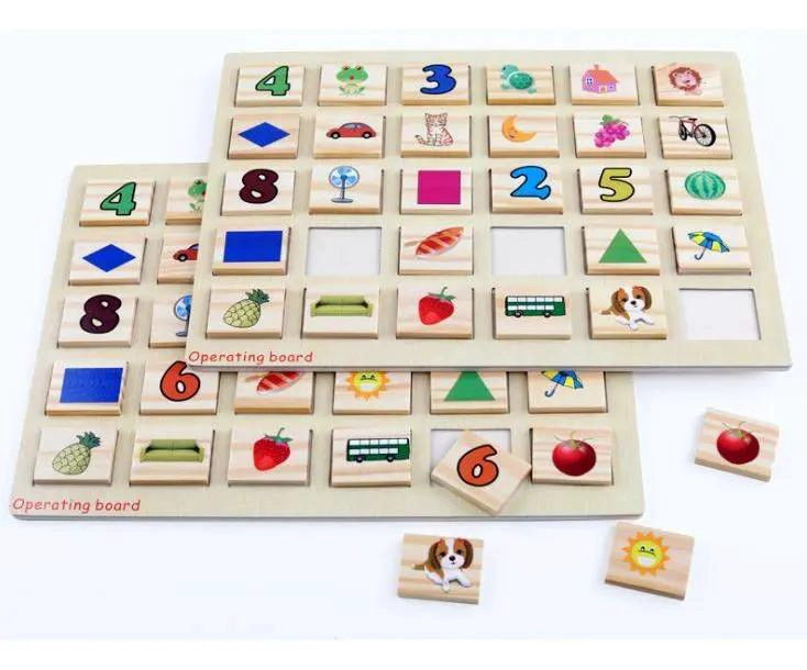 MEMORICE DE MADERA DIDACTICO PARA NIÑOS CON DISEÑOS COLORIDOS - 3