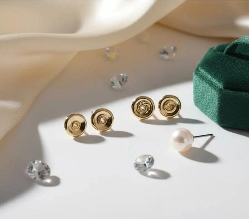 TUERCA DE PRESION PARA AROS DE ORO MODERNOS Y ELEGANTES - 4