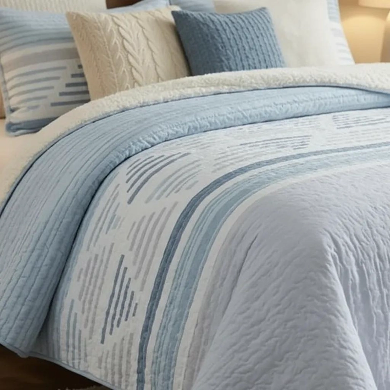 CUBRECAMA SHERPA PARA COLCHON DE 2 PLAZAS CON FUNDAS DE ALMOHADAS - 2
