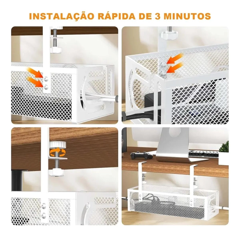 BANDEJA ORGANIZADORA DE CABLES PARA ESCRITORIO 40 CM - 4