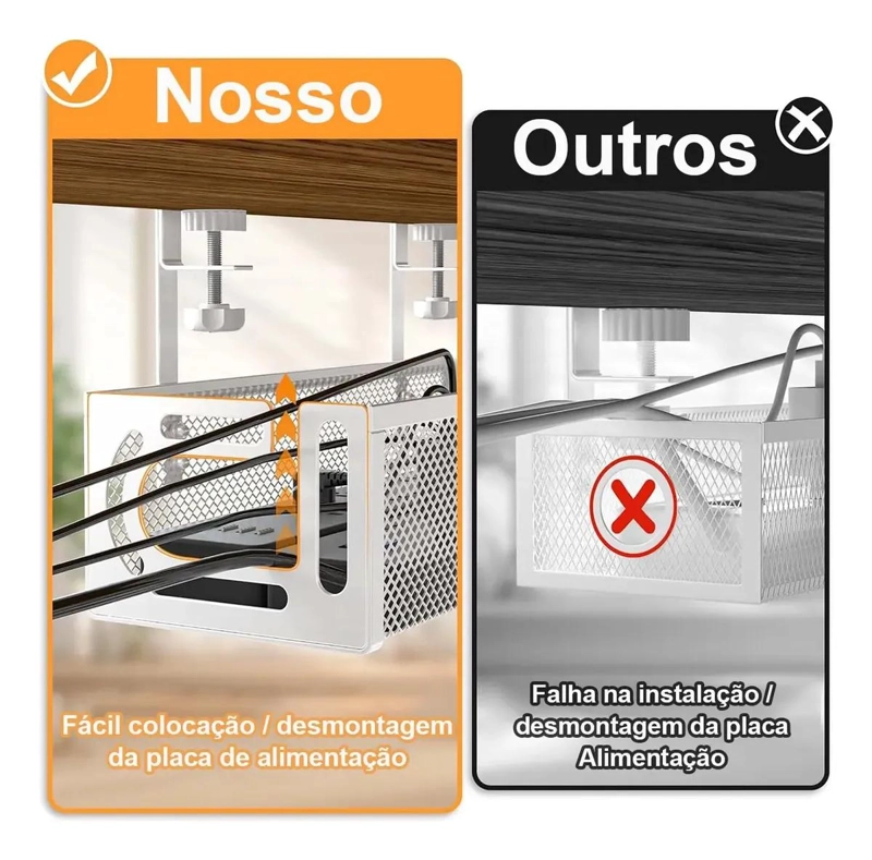 BANDEJA ORGANIZADORA DE CABLES PARA ESCRITORIO 40 CM - 5