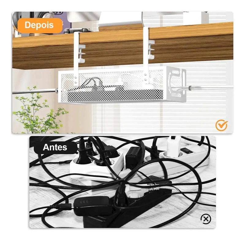 BANDEJA ORGANIZADORA DE CABLES PARA ESCRITORIO 40 CM - 6
