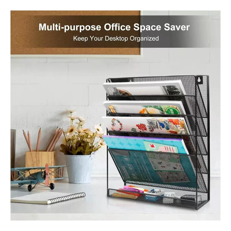 ORGANIZADOR METALICO PARA LIBROS Y DOCUMENTOS DE 5 NIVELES - 4