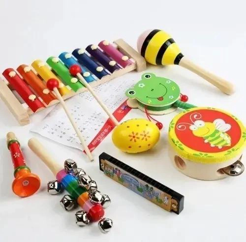 PACK DE 8 INSTRUMENTOS MUSICALES DIDACTICOS DE MADERA PARA NIÑOS - 2