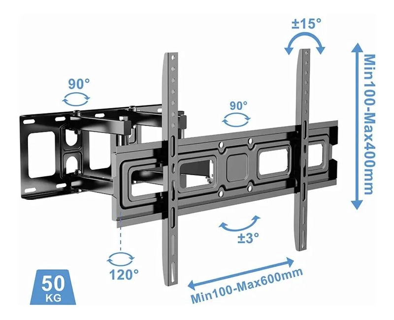 SOPORTE DE TV DOBLE BRAZO PARA PANTALLAS DE 32'' A 70'' - 3