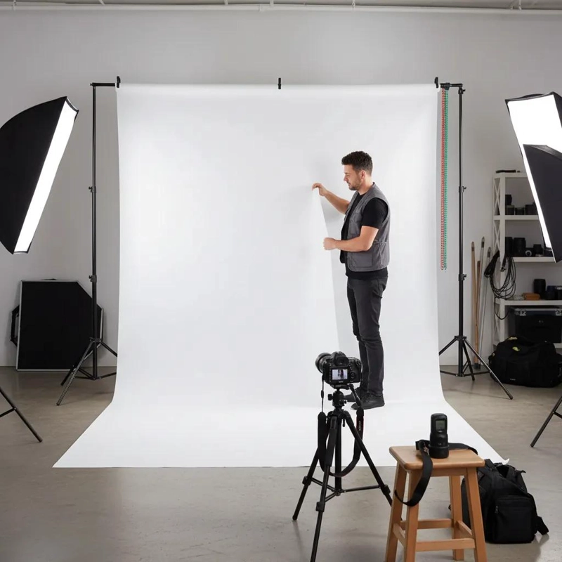 FONDO FOTOGRAFICO MUSELINA BLANCO 3X3 METROS IDEAL ESTUDIO - 5