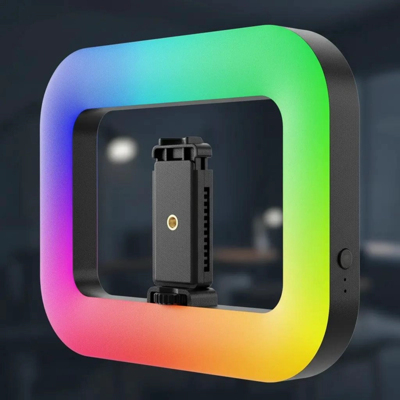 ARO DE LUZ RECTANGULAR PORTATIL MULTICOLOR PARA VIDEO - 2