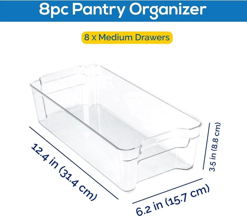 SET DE 8 ORGANIZADORES TRANSPARENTES PARA REFRIGERADOR Y COCINA - 4
