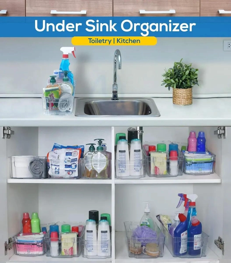 SET DE 8 ORGANIZADORES TRANSPARENTES PARA REFRIGERADOR Y COCINA - 8