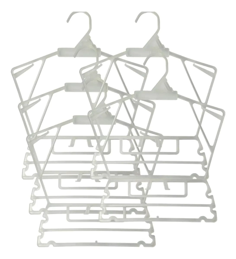 PACK DE 10 COLGADORES DE PLASTICO BLANCO PARA ROPA - 2