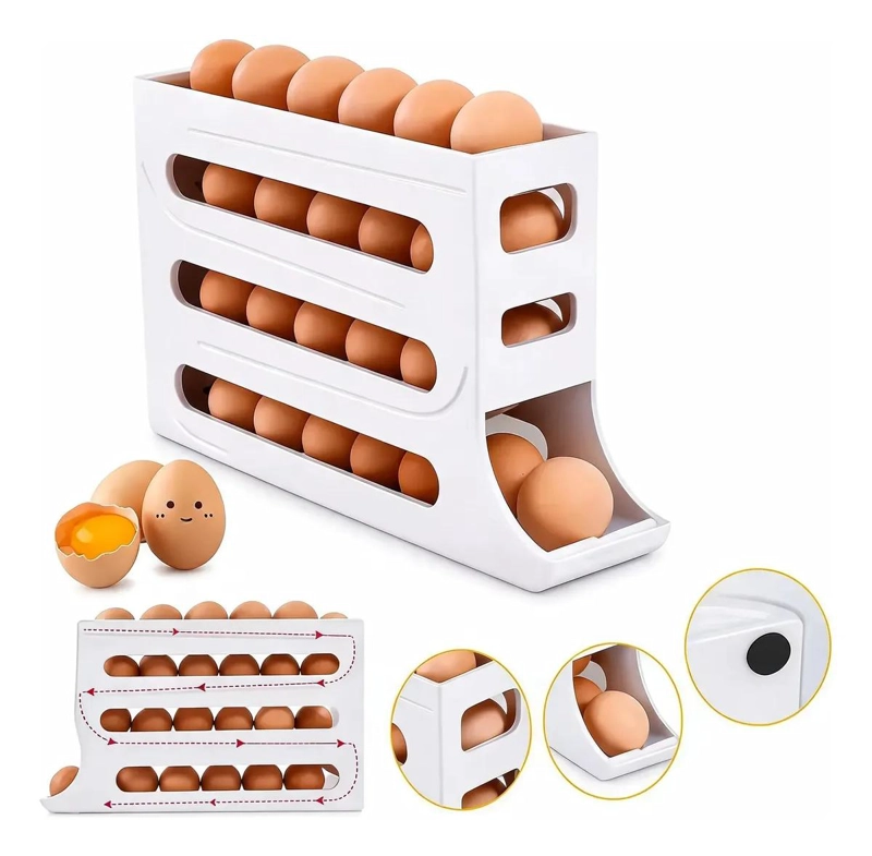 DISPENSADOR AUTOMATICO DE HUEVOS PARA REFRIGERADOR BLANCO - 1