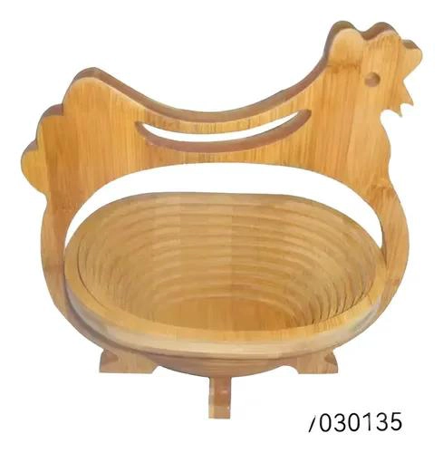 HUEVERA DE MADERA EN FORMA DE GALLINA PARA ORGANIZAR HUEVOS - 3