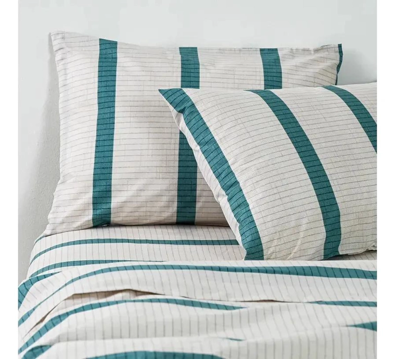 SABANAS PARA CAMA 1 PLAZA 144 HILOS COLOR AZUL DISEÑO MODERNO - 1