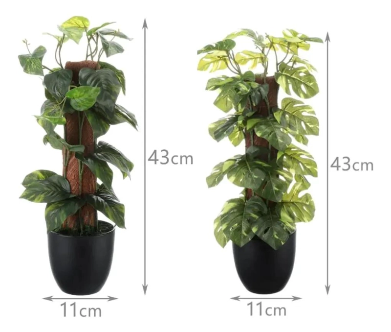 PLANTA ARTIFICIAL DECORATIVA MONSTERA Y POTHOS VERDE MUSGO - 3
