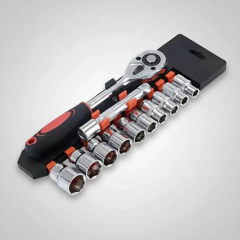 SET DE LLAVE CHICHARRA CON 10 DADOS HEXAGONALES 1/2' - 1