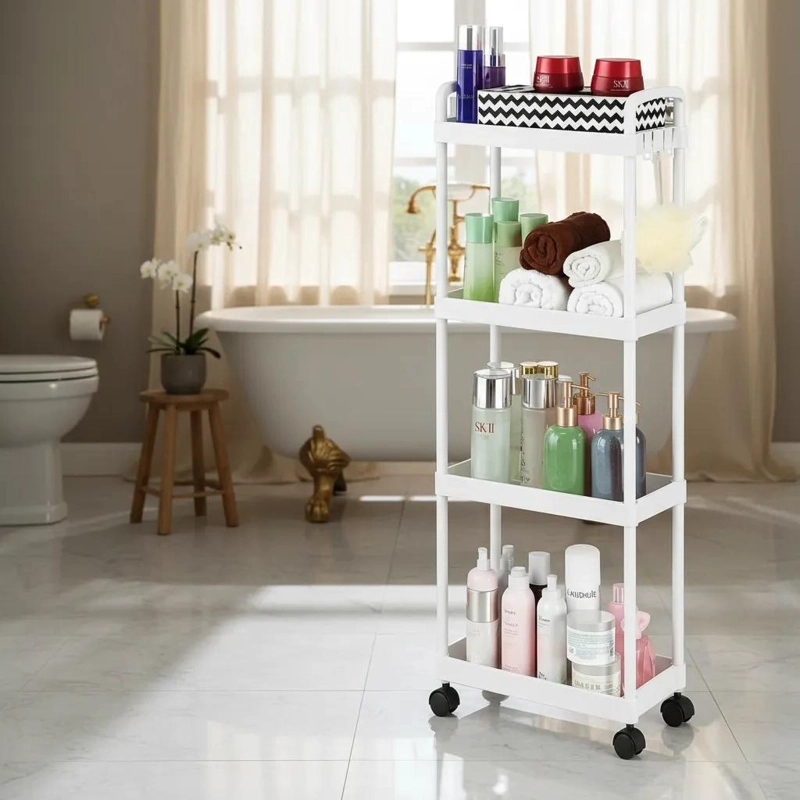 ORGANIZADOR MULTIUSO CON RUEDAS DE 4 NIVELES PARA BAÑO Y COCINA - 1
