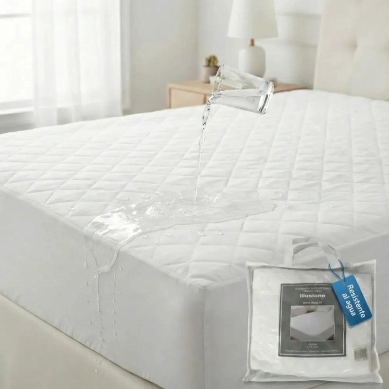 CUBRE COLCHON ACOLCHADO IMPERMEABLE PARA PROTECCION DIARIA Y CONFORT - 1