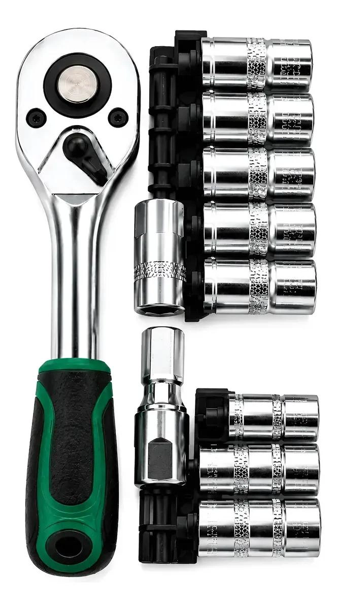 SET DE LLAVE CHICHARRA CON DADOS HEXAGONALES 12 PIEZAS - 1